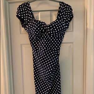 Stop Staring XL Navy Polkadot Midi Dress